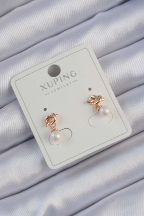 Xuping Rose Renk İnci Taşlı Düğüm Küpe Xuping Rose Renk İnci Taşlı Düğüm Küpe