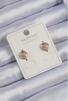 Xuping Rose Renk Zirkon Taşlı Yansımalı Oval Küpe Xuping Rose Renk Zirkon Taşlı Yansımalı Oval Küpe