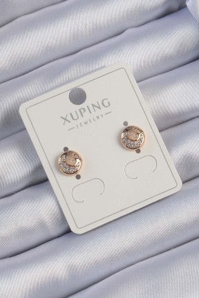 Xuping Rose Renk Zirkon Taşlı Yansımalı Oval Küpe Xuping Rose Renk Zirkon Taşlı Yansımalı Oval Küpe