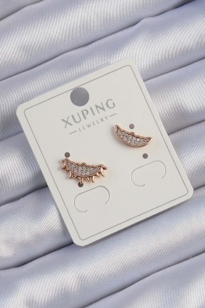 Xuping Rose Renk Zirkon Taşlı Ay Ve Güneş Tasarımlı Küpe Xuping Rose Renk Zirkon Taşlı Ay Ve Güneş Tasarımlı Küpe