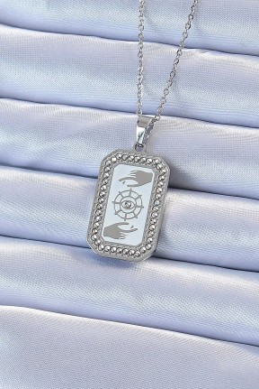 316l çelik Zincir Gümüş Renk Mineli Zirkon Taşlı Göz Figür Tarot Kolye 316l çelik Zincir Gümüş Renk Mineli Zirkon Taşlı Göz Figür Tarot Kolye