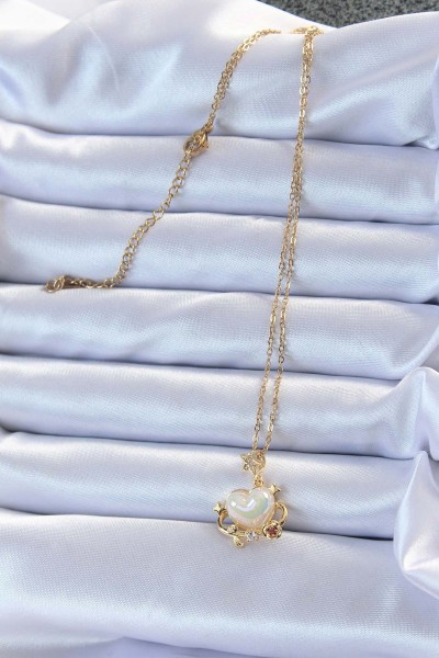 316l çelik Zincir Altın Renk Zirkon Taşlı Gezegen Görünümlü Kalp Kolye 316l çelik Zincir Altın Renk Zirkon Taşlı Gezegen Görünümlü Kalp Kolye