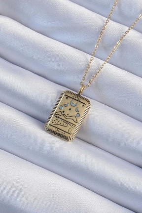 316l çelik Zincir Eskitme Altın Renk Ay Figürlü Tarot Kolye 316l çelik Zincir Eskitme Altın Renk Ay Figürlü Tarot Kolye