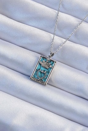 316l çelik Zincir Gümüş Renk Zirkon Taşlı Mavi Mermer Desenli Taç Model Tarot Kolye 316l çelik Zincir Gümüş Renk Zirkon Taşlı Mavi Mermer Desenli Taç Model Tarot Kolye