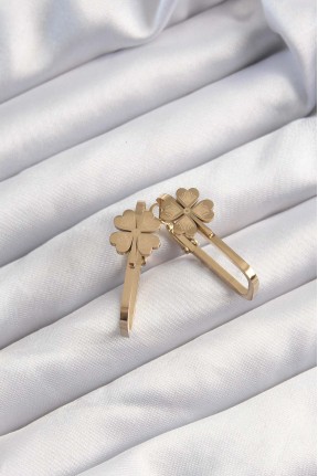 316l çelik Altın Renk Geometrik Yonca Model Küpe 316l çelik Altın Renk Geometrik Yonca Model Küpe