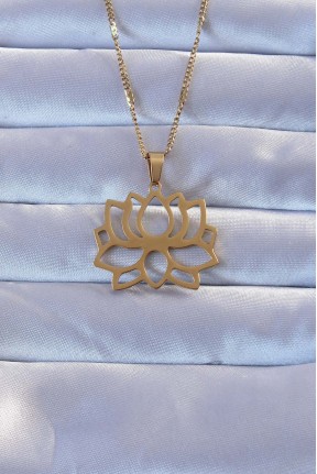 316l Altın Renk Lotus Kolye 316l Altın Renk Lotus Kolye