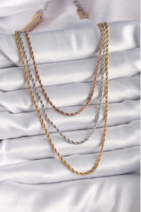 316l çelik Mix Renk Burgu Zincir Model Kadın Kolye 316l çelik Mix Renk Burgu Zincir Model Kadın Kolye