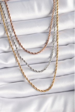 316l çelik Mix Renk Burgu Zincir Model Kadın Kolye 316l çelik Mix Renk Burgu Zincir Model Kadın Kolye