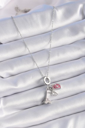 316l çelik Gümüş Renk Eyfel Kule Fotoğraf Makinesi Model Charm Kadın Kolye 316l çelik Gümüş Renk Eyfel Kule Fotoğraf Makinesi Model Charm Kadın Kolye