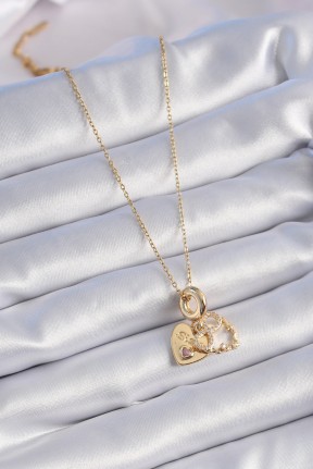 316l çelik Gold Renk Zirkon Taşlı Sonsuzluk Kalp Figür Charm Model Kadın Kolye 316l çelik Gold Renk Zirkon Taşlı Sonsuzluk Kalp Figür Charm Model Kadın Kolye