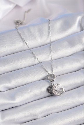 316l çelik Gümüş Renk Zirkon Taşlı Ay Yıldız  Figür Charm Model Kadın Kolye 316l çelik Gümüş Renk Zirkon Taşlı Ay Yıldız  Figür Charm Model Kadın Kolye