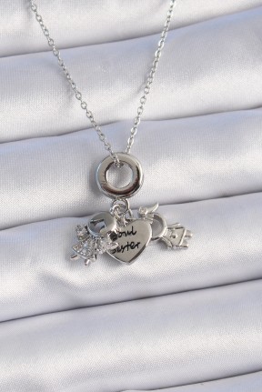 316l çelik Gümüş Renk Zirkon Taş Detay çocuk Figür Charm Model Kadın Kolye 316l çelik Gümüş Renk Zirkon Taş Detay çocuk Figür Charm Model Kadın Kolye