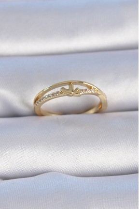 Pirinç Gold Renk Zirkon Taşlı Kalp Model Kadın Yüzük Pirinç Gold Renk Zirkon Taşlı Kalp Model Kadın Yüzük