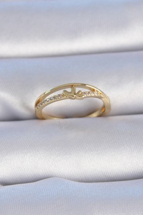 Pirinç Gold Renk Zirkon Taşlı Kalp Model Kadın Yüzük Pirinç Gold Renk Zirkon Taşlı Kalp Model Kadın Yüzük