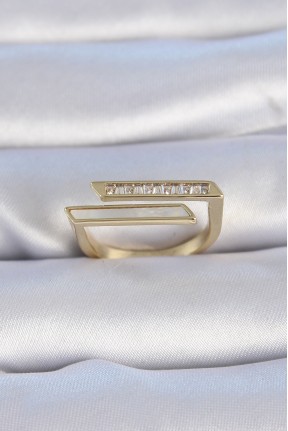 Pirinç Gold Renk Zirkon Taşlı Beyaz Sedef Detay Kadın Yüzük Pirinç Gold Renk Zirkon Taşlı Beyaz Sedef Detay Kadın Yüzük