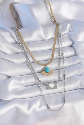 316l çelik Mix Renk 3'lü Zincir Damla Madalyon Figür Uzun Kadın Kolye 316l çelik Mix Renk 3'lü Zincir Damla Madalyon Figür Uzun Kadın Kolye