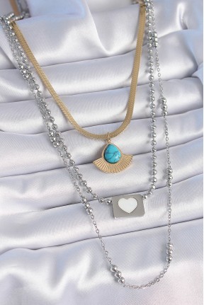 316l çelik Mix Renk 3'lü Zincir Damla Madalyon Figür Uzun Kadın Kolye 316l çelik Mix Renk 3'lü Zincir Damla Madalyon Figür Uzun Kadın Kolye