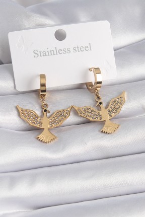 316l çelik Gold Renk Zirkon Taşlı Anka Kuşu Model Kadın Küpe 316l çelik Gold Renk Zirkon Taşlı Anka Kuşu Model Kadın Küpe