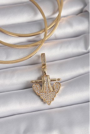 Pirinç Gold Renk Zirkon Taşlı çapa Model Ajda Charm Pirinç Gold Renk Zirkon Taşlı çapa Model Ajda Charm