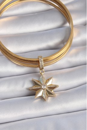 Pirinç Gold Renk Zirkon Taşlı Kutup Yıldızı Ajda Charm Pirinç Gold Renk Zirkon Taşlı Kutup Yıldızı Ajda Charm