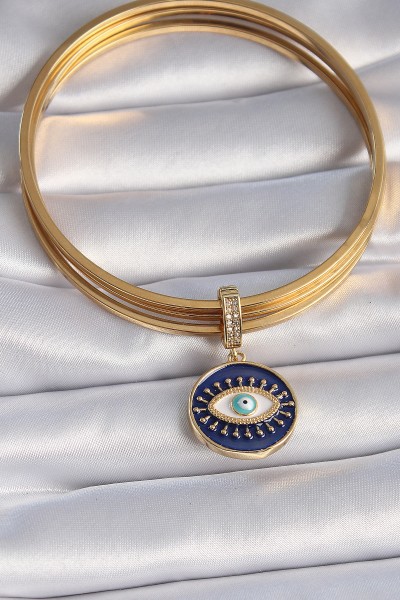 Pirinç Gold Renk Zirkon Taşlı Nazar Boncuk Detaylı Göz İşlemeli Ajda Charm Pirinç Gold Renk Zirkon Taşlı Nazar Boncuk Detaylı Göz İşlemeli Ajda Charm