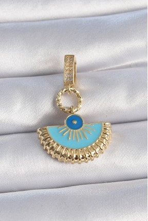 Pirinç Gold Renk Nazar Boncuklu Ajda Charm Pirinç Gold Renk Nazar Boncuklu Ajda Charm