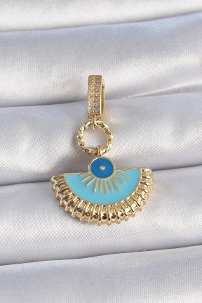 Pirinç Gold Renk Nazar Boncuklu Ajda Charm Pirinç Gold Renk Nazar Boncuklu Ajda Charm