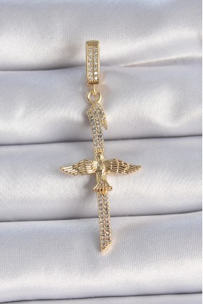 Pirinç Gold Renk Zirkon Taş Detaylı Elif Model Anka Kuşu Figür Ajda Charm Pirinç Gold Renk Zirkon Taş Detaylı Elif Model Anka Kuşu Figür Ajda Charm