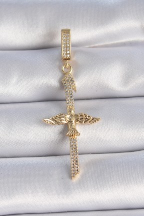 Pirinç Gold Renk Zirkon Taş Detaylı Elif Model Anka Kuşu Figür Ajda Charm Pirinç Gold Renk Zirkon Taş Detaylı Elif Model Anka Kuşu Figür Ajda Charm