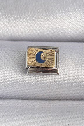 316l çelik Gümüş Renk Gold Hilal İşlemeli Nomination Charm 316l çelik Gümüş Renk Gold Hilal İşlemeli Nomination Charm