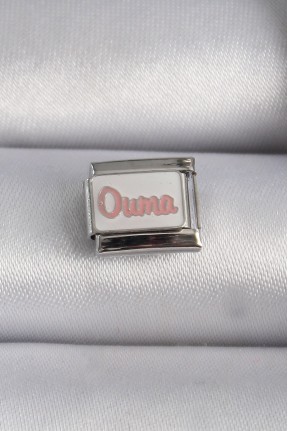 316l çelik Gümüş Renk Beyaz Pembe Ouma İşlemeli Nomination Charm 316l çelik Gümüş Renk Beyaz Pembe Ouma İşlemeli Nomination Charm