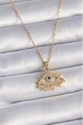 316l çelik Gold Renk Zincir Zirkon Taşlı Göz Figür Kadın Kolye 316l çelik Gold Renk Zincir Zirkon Taşlı Göz Figür Kadın Kolye