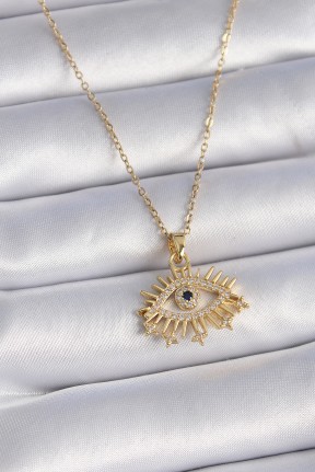 316l çelik Gold Renk Zincir Zirkon Taşlı Göz Figür Kadın Kolye 316l çelik Gold Renk Zincir Zirkon Taşlı Göz Figür Kadın Kolye