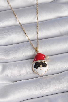 316l çelik Gold Renk Zincir Zirkon Taşlı Yılbaşı Temalı Noel Baba Figür Kadın Kolye 316l çelik Gold Renk Zincir Zirkon Taşlı Yılbaşı Temalı Noel Baba Figür Kadın Kolye