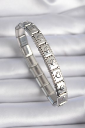 316l çelik Gümüş Renk Kalp İşleme Nomination Charm Bileklik 316l çelik Gümüş Renk Kalp İşleme Nomination Charm Bileklik