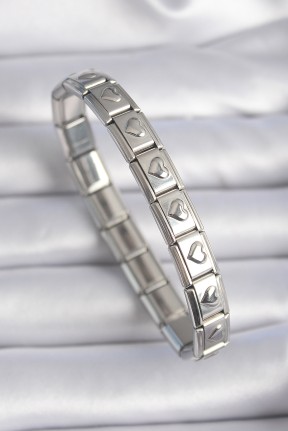 316l çelik Gümüş Renk Kalp İşleme Nomination Charm Bileklik 316l çelik Gümüş Renk Kalp İşleme Nomination Charm Bileklik