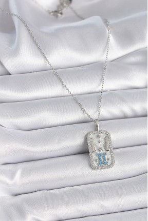 316l çelik Gümüş Renk Zincir İkizler Burcu Zirkon Taşlı Kadın Kolye 316l çelik Gümüş Renk Zincir İkizler Burcu Zirkon Taşlı Kadın Kolye