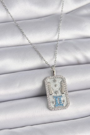 316l çelik Gümüş Renk Zincir İkizler Burcu Zirkon Taşlı Kadın Kolye 316l çelik Gümüş Renk Zincir İkizler Burcu Zirkon Taşlı Kadın Kolye