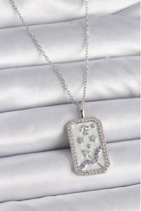 316l çelik Gümüş Renk Zincir Yay Burcu Zirkon Taşlı Kadın Kolye 316l çelik Gümüş Renk Zincir Yay Burcu Zirkon Taşlı Kadın Kolye