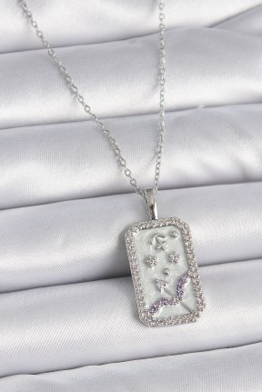 316l çelik Gümüş Renk Zincir Yay Burcu Zirkon Taşlı Kadın Kolye 316l çelik Gümüş Renk Zincir Yay Burcu Zirkon Taşlı Kadın Kolye