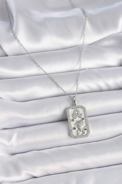 316l çelik Gümüş Renk Zincir Aslan Burcu Zirkon Taşlı Kadın Kolye 316l çelik Gümüş Renk Zincir Aslan Burcu Zirkon Taşlı Kadın Kolye