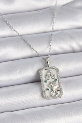 316l çelik Gümüş Renk Zincir Aslan Burcu Zirkon Taşlı Kadın Kolye 316l çelik Gümüş Renk Zincir Aslan Burcu Zirkon Taşlı Kadın Kolye