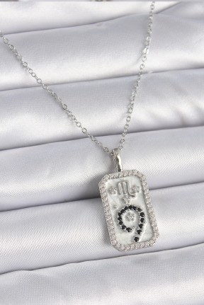 316l çelik Gümüş Renk Zincir Akrep Burcu Zirkon Taşlı Kadın Kolye 316l çelik Gümüş Renk Zincir Akrep Burcu Zirkon Taşlı Kadın Kolye