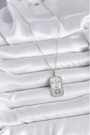 316l çelik Gümüş Renk Terazi Burcu Zirkon Taşlı Kadın Kolye 316l çelik Gümüş Renk Terazi Burcu Zirkon Taşlı Kadın Kolye