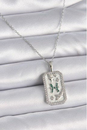 316l çelik Gümüş Renk Zincir Balık Burcu Zirkon Taşlı Kadın Kolye