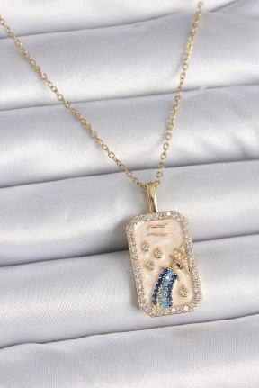 316l çelik Gold Renk Zincir Kova Burcu Zirkon Taşlı Kadın Kolye 316l çelik Gold Renk Zincir Kova Burcu Zirkon Taşlı Kadın Kolye
