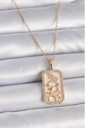 316l çelik Gold Renk Zincir Oğlak Burcu Zirkon Taşlı Kadın Kolye 316l çelik Gold Renk Zincir Oğlak Burcu Zirkon Taşlı Kadın Kolye