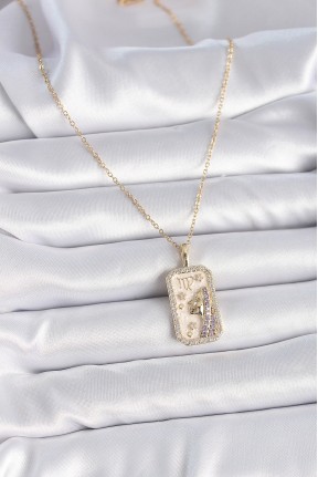 316l çelik Gold Renk Zincir Başak Burcu Zirkon Taşlı Kadın Kolye 316l çelik Gold Renk Zincir Başak Burcu Zirkon Taşlı Kadın Kolye