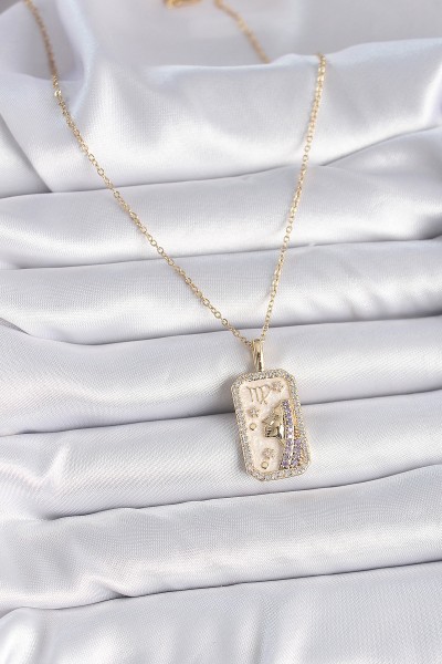 316l çelik Gold Renk Zincir Başak Burcu Zirkon Taşlı Kadın Kolye 316l çelik Gold Renk Zincir Başak Burcu Zirkon Taşlı Kadın Kolye