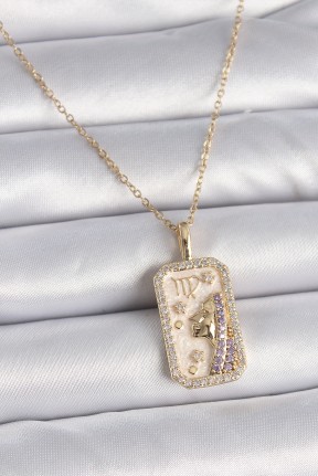 316l çelik Gold Renk Zincir Başak Burcu Zirkon Taşlı Kadın Kolye 316l çelik Gold Renk Zincir Başak Burcu Zirkon Taşlı Kadın Kolye